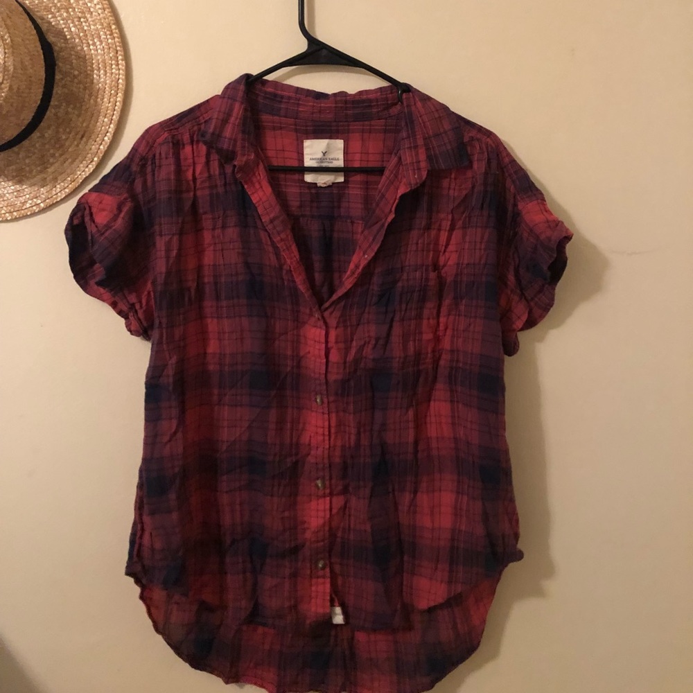 A flannel t shirt.
